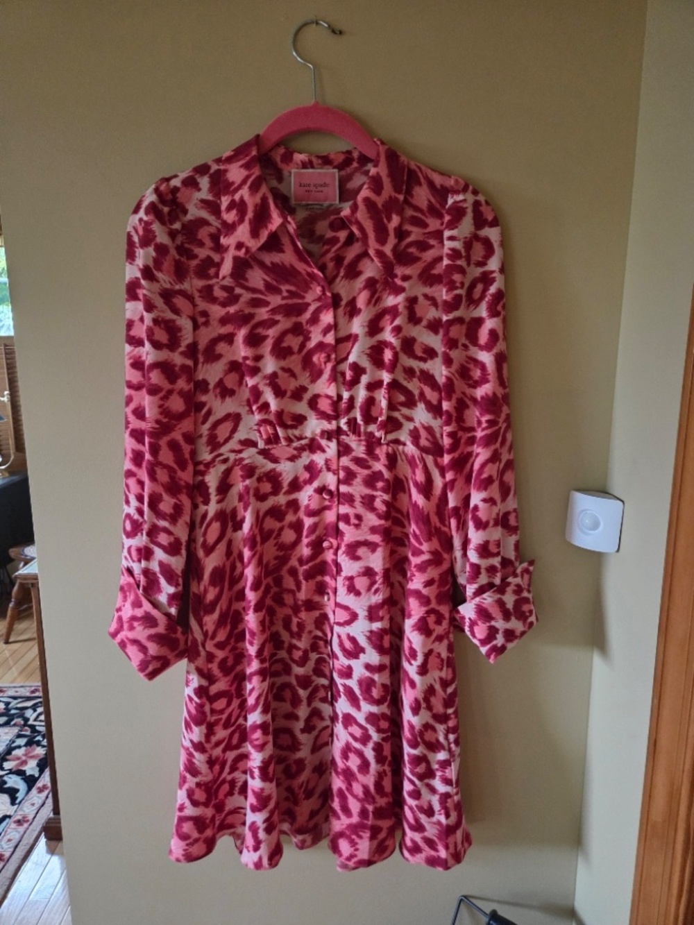 Kate Spade NY Animal Print Shades of Pink Buttoned Front Dress in Size 2